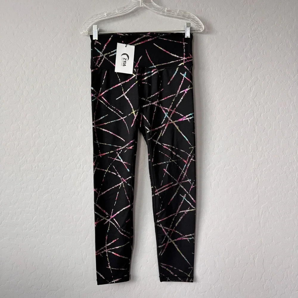 NWT Zyia Active Abstract Hi-Rise 7/8 Leggings - Iridescent, Athletic, Size 6-8 - Picture 1 of 9